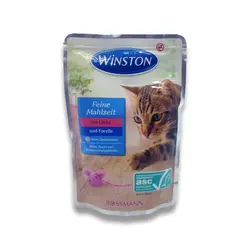 پوچ گربه با طعم ماهی سالمون و قزل آلا در ژله وینستون – Winstone Pouch With Salmon And Trout In Jelly