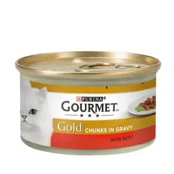 کنسرو گربه با طعم گوشت گورمت گلد – Gourmet Gold Beef Gravy