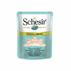 پوچ گربه شسیر با طعم تن و سیبریم – Schesir Pouch Tuna With Seabream