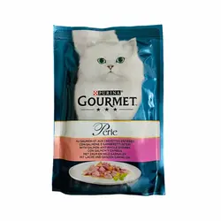 پوچ گربه با طعم ماهی سالمون و میگو گورمت – Gourmet Perle Salmon &amp; Shrimps