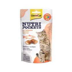 تشویقی گربه با طعم سالمون حاوی امگا ۳ و ۶ جیم کت – GimCat Nutri Pockets