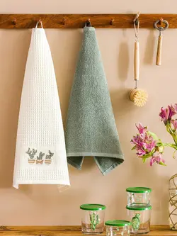 ست حوله آشپزخانه السی هوم طرح کاکتوس بسته 2 عددی