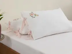 روبالشی روبان دار انگلیش هوم طرح Pretty Flowers بسته 2 عددی