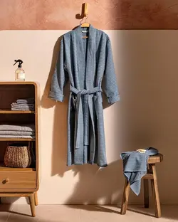 ست 2 تکه حوله تن پوش و حوله صورت یونیسکس مادام کوکو طرح Carla سایز L-XL