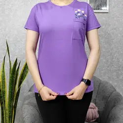 تیشرت جیب گلدوزی زنانه