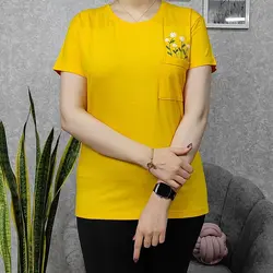 تیشرت جیب گلدوزی زنانه