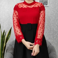 شومیز حریر آستین خالدار زنانه