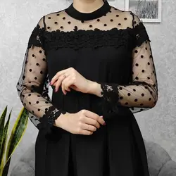 شومیز حریر آستین خالدار زنانه