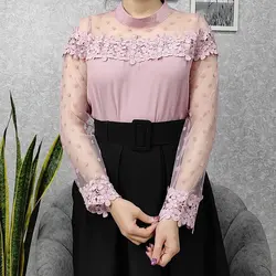 شومیز حریر آستین خالدار زنانه