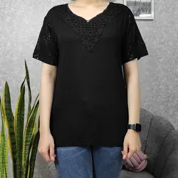 تیشرت یقه گیپور زنانه