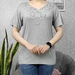 تیشرت یقه گیپور زنانه