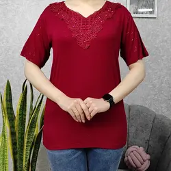تیشرت یقه گیپور زنانه