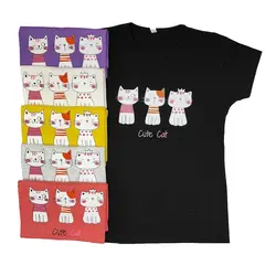 تیشرت زنانه طرح cute cat