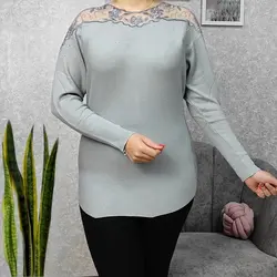 بلوز مجلسی آستین کیمونو زنانه مدل یقه گیپور