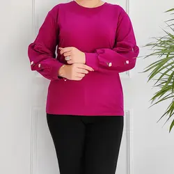 بلوز آستین چین دار بابونه