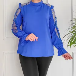 شومیز زنانه مدل آستین تور