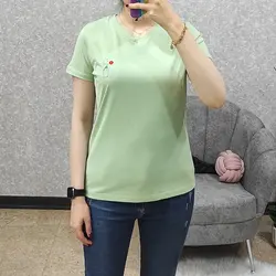 تیشرت یقه هفت زنانه طرح گلدوزی