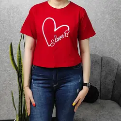 کراپ زنانه طرح قلب
