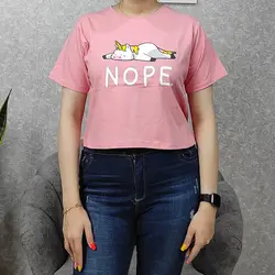 کراپ زنانه طرح یونیکورن