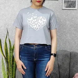 کراپ زنانه طرح پروانه