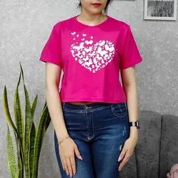 کراپ زنانه طرح پروانه