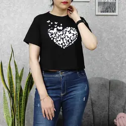 کراپ زنانه طرح پروانه