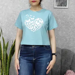 کراپ زنانه طرح پروانه