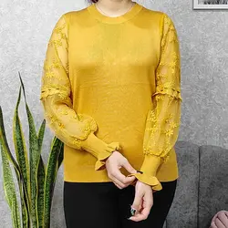 بلوز گپ زنانه مدل آستین تور