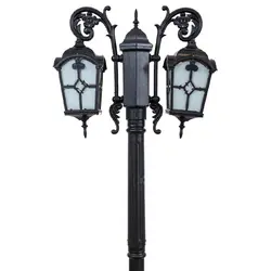 چراغ حیاطی پارکی دوشاخه پلاستیکی کلبه لوزی