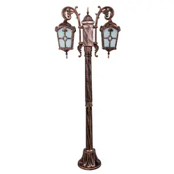 چراغ حیاطی پارکی دوشاخه پلاستیکی کلبه لوزی