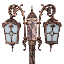 چراغ حیاطی پارکی دوشاخه پلاستیکی کلبه لوزی