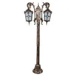 چراغ حیاطی پارکی دوشاخه پلاستیکی کلبه لوزی