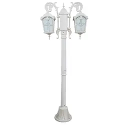 چراغ حیاطی پارکی دوشاخه پلاستیکی کلبه لوزی