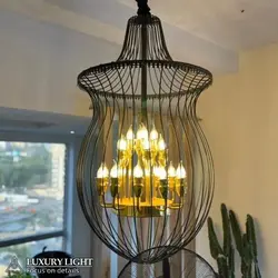 لوستر مدرن قفسی بزرگ