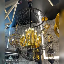 لوستر مدرن قفسی بزرگ