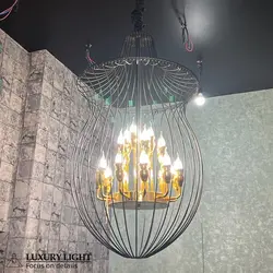 لوستر مدرن قفسی بزرگ