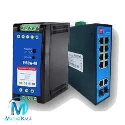 سوئیچ صنعتی 8 پورت POE دارای چهار پورت آپلینگ 2 اترنت و 2فیبر نت لن مدل FI-822-PGS | مدار کالا