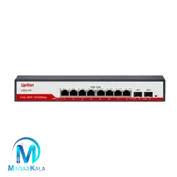 سوئیچ POE دارای 8 پورت با 2 پورت آپلینک نت لن مدل F802-PS