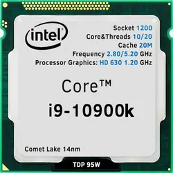 پردازنده مرکزی اینتل مدل i9 10900k TRAY