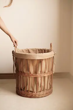 سبد لباس مروار با آستر نسکافه ای