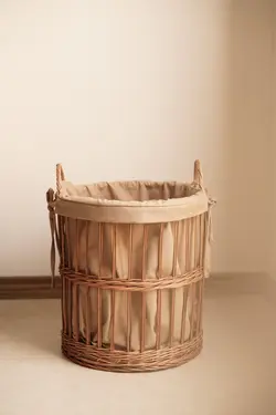 سبد لباس مروار با آستر نسکافه ای