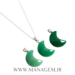 گردنبند آونتورین سبز طرح ماه