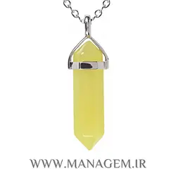 گردنبند منشور سنگ عقیق زرد