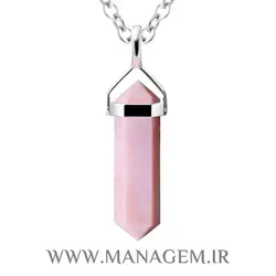 گردنبند منشور سنگ اوپال صورتی