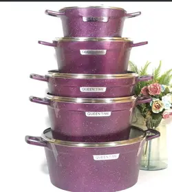 سرویس قابلمه 10 پارچ گرانیت بنفش کویین تایم