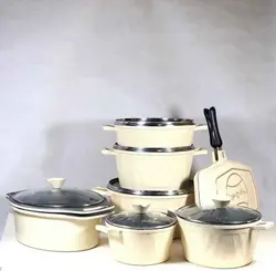 سرویس قابلمه 15 پارچ گرانیت کرم آیسل