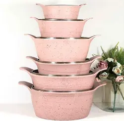 سرویس قابلمه 21 پارچ گرانیتی صورتی سام ست