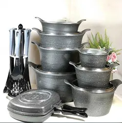 سرویس قابلمه  نقره ای 26 پارچه سام ست