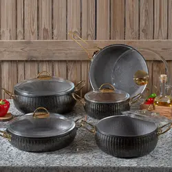 سرویس قابلمه 10 پارچ اويز طرح سلين | مارکت آفتاب