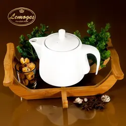 قوری سفید سرامیکی لیمون چینی آراد | مارکت آفتاب